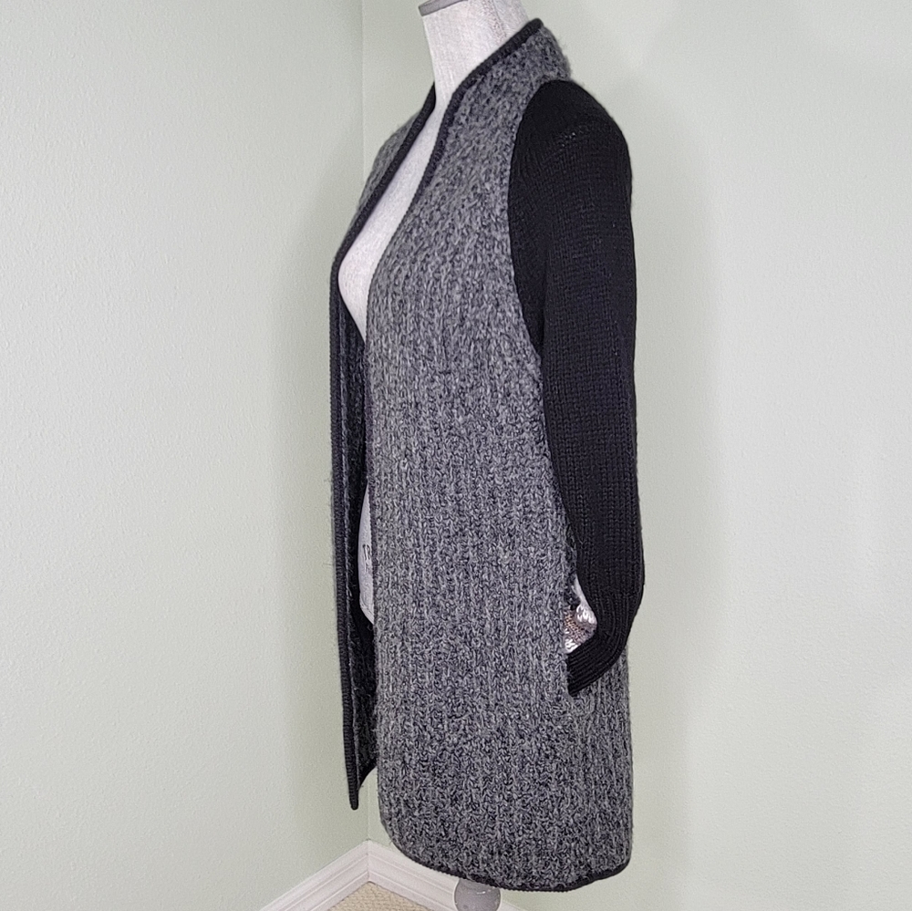 Chup Smartwool Black & Grey Speren Wool Blend Cardigan Sweater Wrap Size XS - Picture 5 of 9